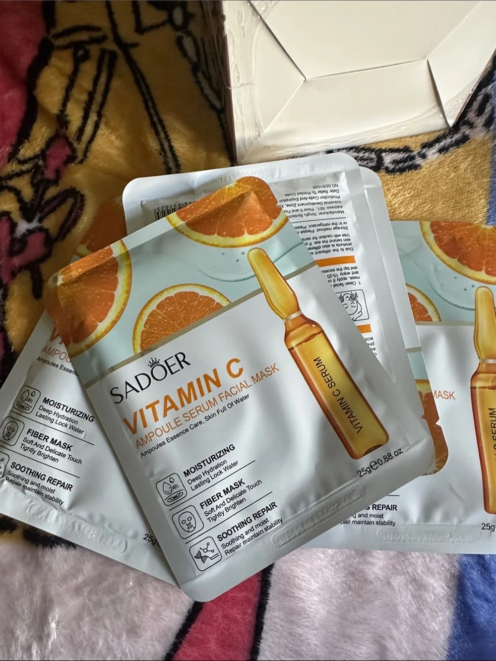 Vitamin C Ampoule Serum Facial Mask SADOER YOU GET FIVE